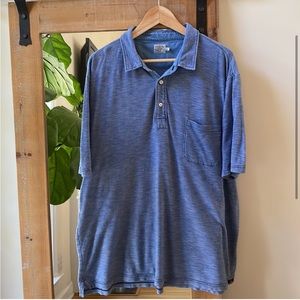 Faherty Blue Striped Polo Shirt Size XXL